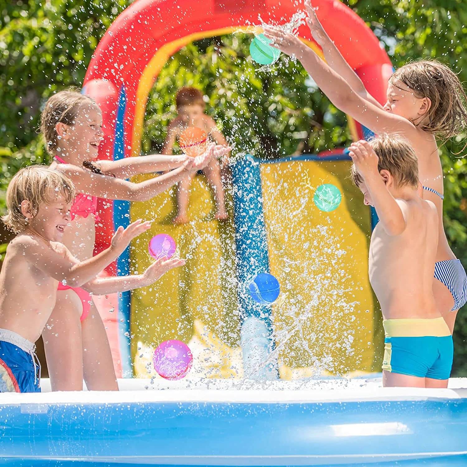 Reusable Water Balloons Self Sealing Quick Fill Splash Water Balls Happy Water Bombs for Kids Adults Outdoor Activities Water Games Toy