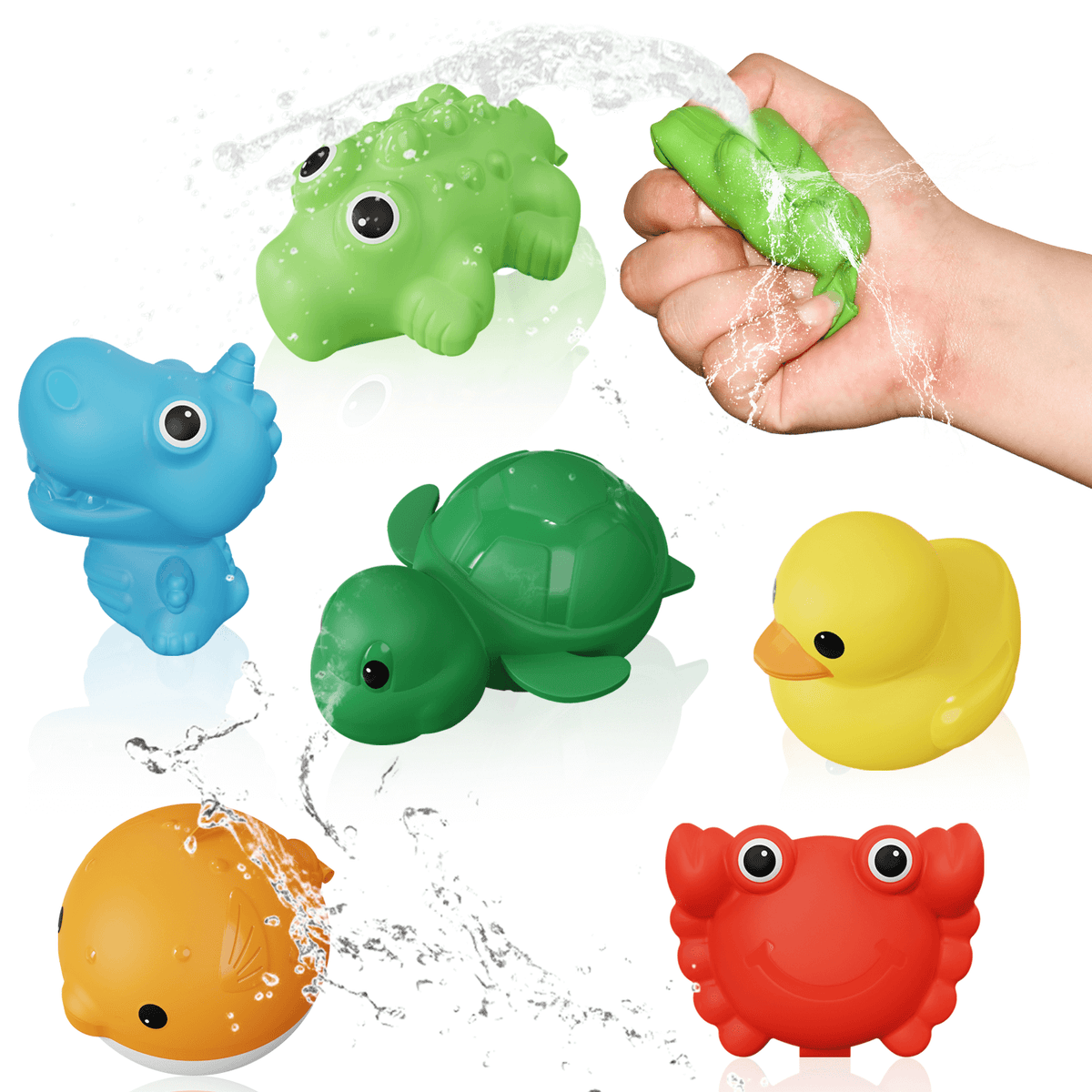 Soppycid bath toy bathtub water splash toy without mold, 4/6 pack