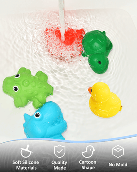 Soppycid bath toy bathtub water splash toy without mold, 4/6 pack